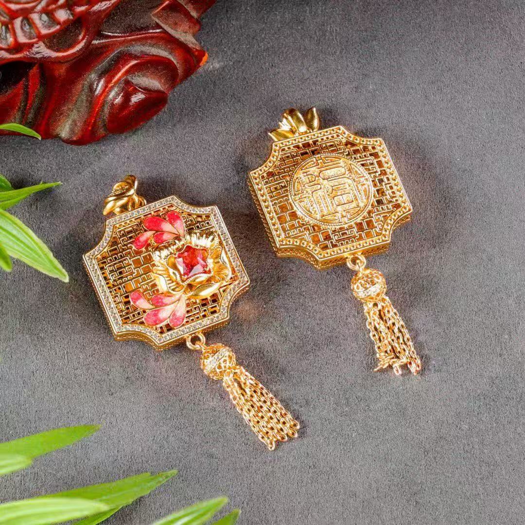 Fortune’s Blush Enamel Pendant