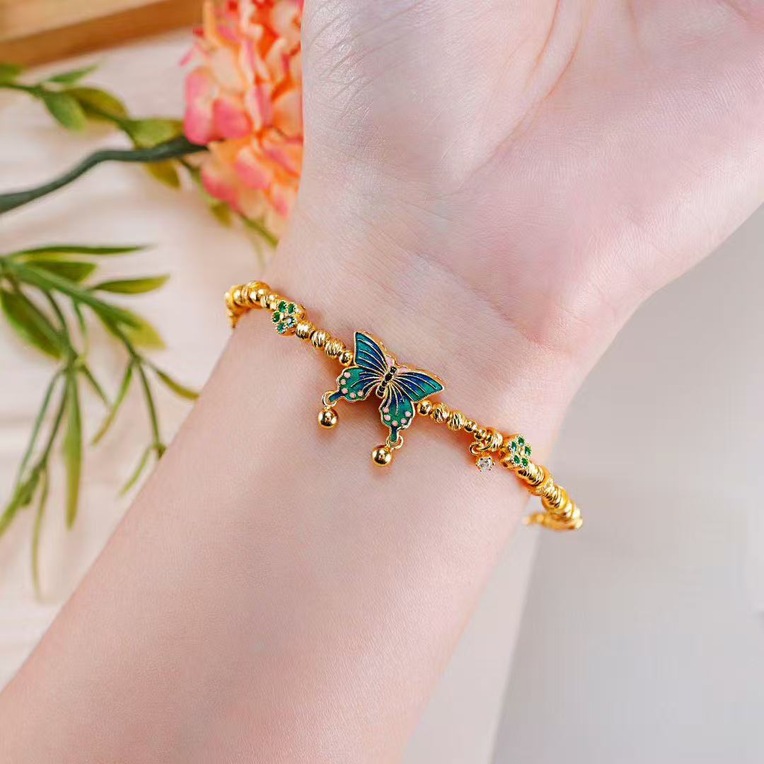 Enchanted Butterfly Bracelet – Cloisonné Enamel Edition
