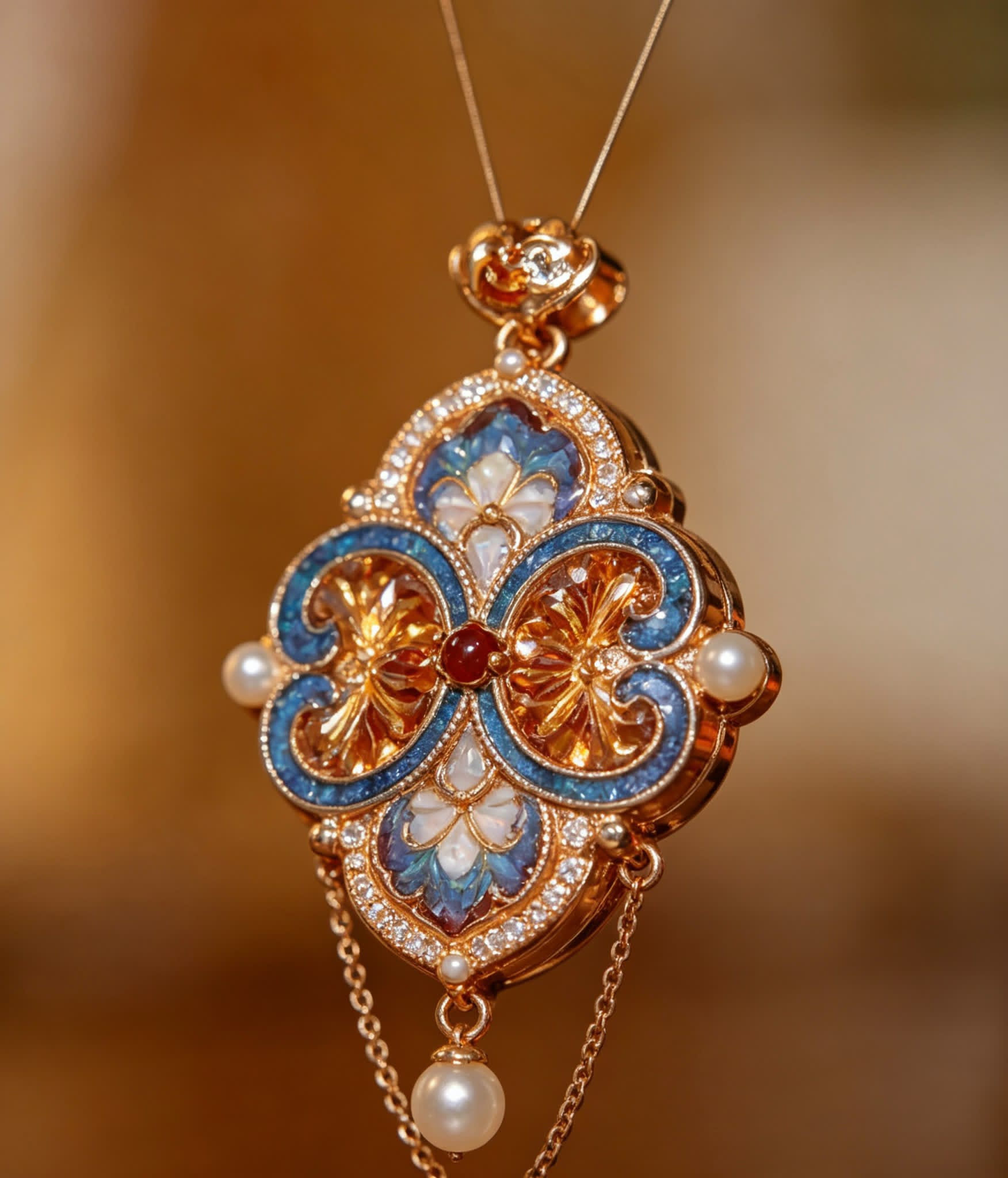 BodhiBloom Lotus Bloom Enamel Pendant - BodhiBloom