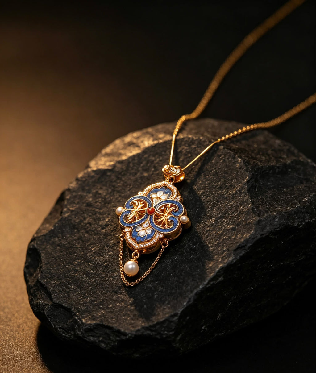 BodhiBloom Lotus Bloom Enamel Pendant - BodhiBloom