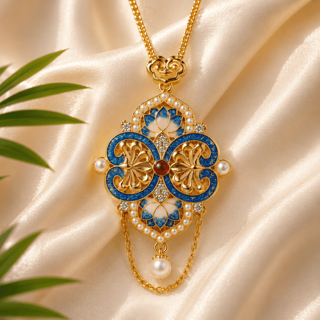 BodhiBloom Lotus Bloom Enamel Pendant - BodhiBloom