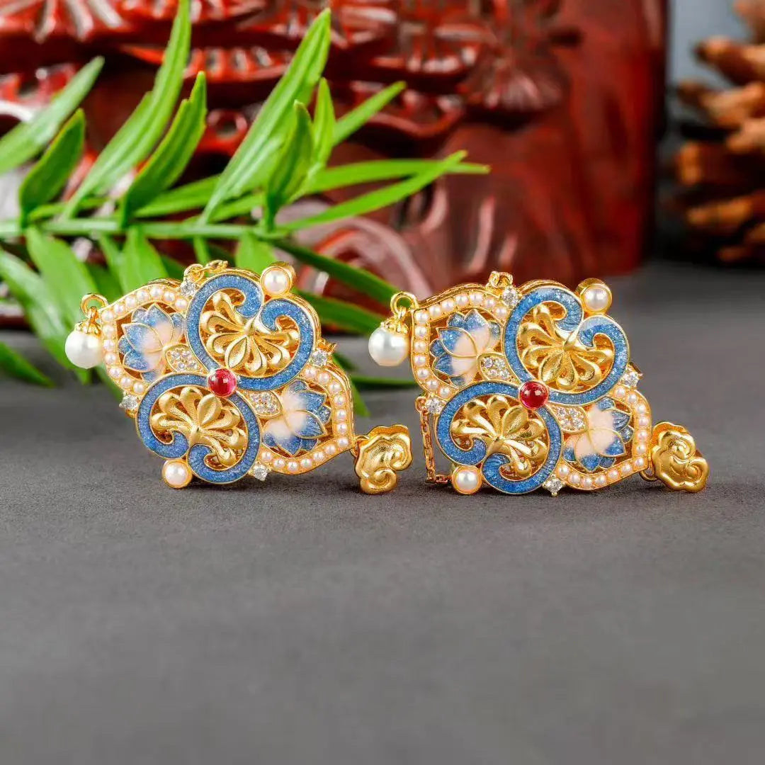 BodhiBloom Lotus Bloom Enamel Pendant – Full Pendant Display