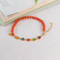Five Wealth Gods Bracelet – Southern Red Agate & Cloisonné Enamel Edition - BodhiBloom