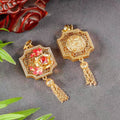 Fortunes Blush Enamel Pendant – Golden Tassel Detail