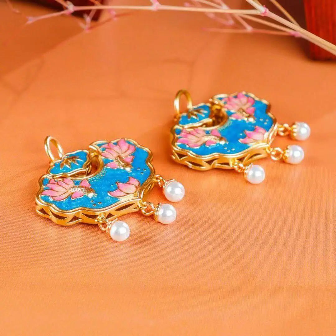  Lotus Goldfish Luck Lock Pendant – Lotus Flower Detail