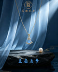 水Water· Fan Azure Pendant Necklace - BodhiBloom